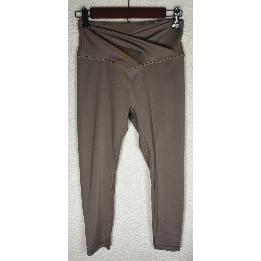 Victoria's Secret Leggings Size 8 Taupe Cross Front Waistband Pull On Yoga Run